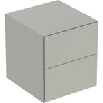 Mueble lateral Geberit ONE con dos cajones: 45x49.2x47cm, Greige / Cubierto mate